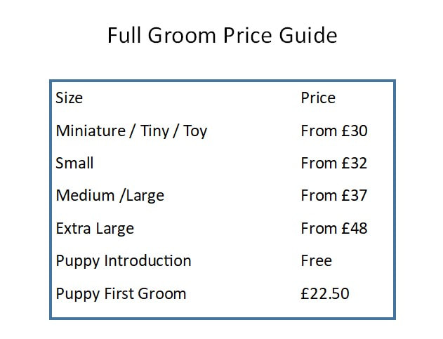 Mucky Muttz Dog Grooming prices list, for a more details please call Rachel  on 07706 066767 - Mucky - Muttz